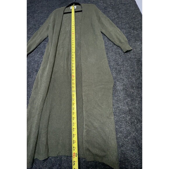 APPARIS Long Duster Cardigan Sweater Olive Green Maxi Split Sides Made in Italy - Picture 9 of 10